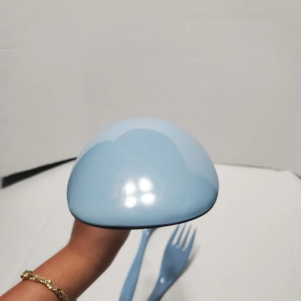 Vintage Blue Melamine Ware Kitchen Utensil Set 3 Spatula‎ Fork Spoon Taiwan Made